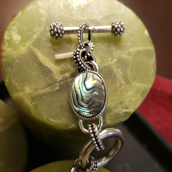 Lia Sophia Epiphany Abalone & Purple Crystal Silver Bracelet - Picture 4 of 7